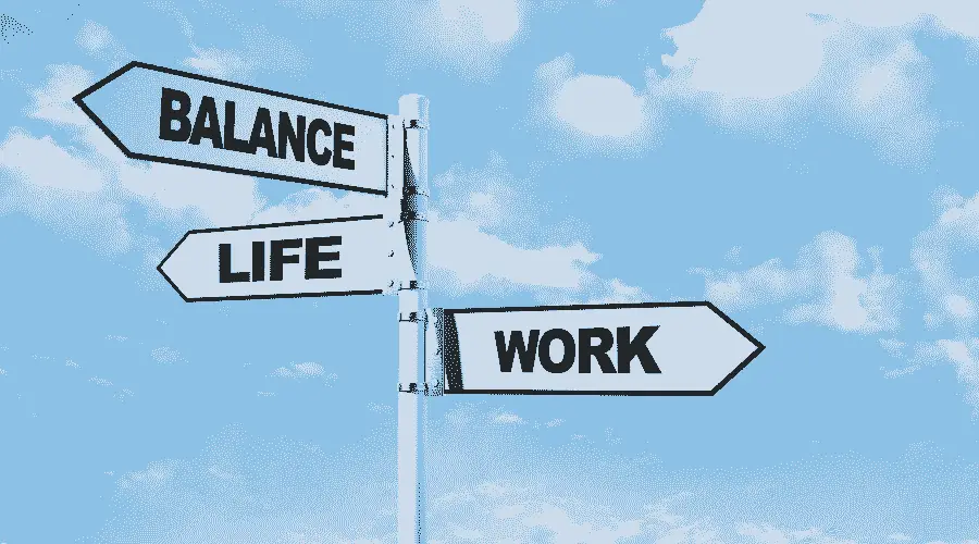 Embedded Image of a sign-post with signals for balance, life and work