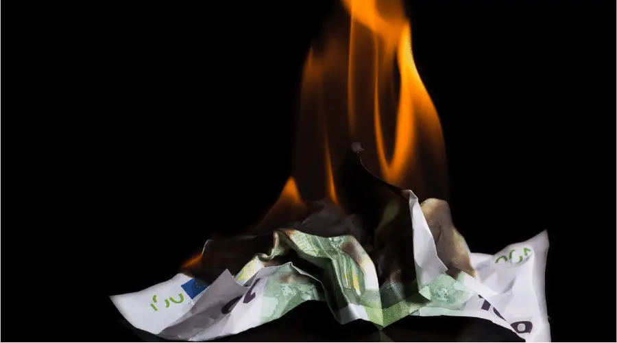 The embedded image of banknote burning